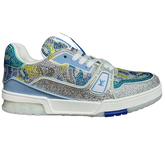 Louis Vuitton Trainer Sneaker Crystal Baby Blue / Yellow